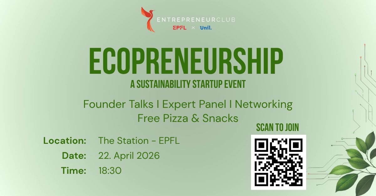 Ecopreneurship Event — Building startups in sustainability & cleantech